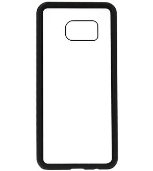 ADEL Magnetisch Kunststof Glas Back Cover Hardcase Hoesje voor Samsung Galaxy S7 Edge - Zwart