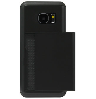 ADEL Kunststof Back Cover Hardcase Hoesje voor Samsung Galaxy S7 Edge - Pasjeshouder Zwart