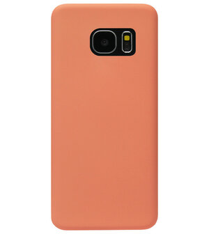 ADEL Premium Siliconen Back Cover Softcase Hoesje voor Samsung Galaxy S7 Edge - Oranje