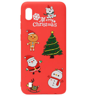ADEL Siliconen Back Cover Softcase Hoesje voor Samsung Galaxy A10/ M10 - Kerstmis Boom Sneeuwpop Kerstman