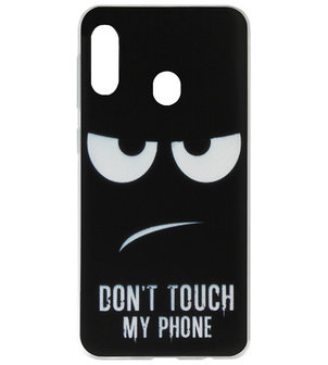 Gehoorzaamheid Bevestiging tentoonstelling ADEL Siliconen Back Cover Softcase Hoesje voor Samsung Galaxy A40 - Don't  Touch My Phone - Origineletelefoonhoesjes.nl