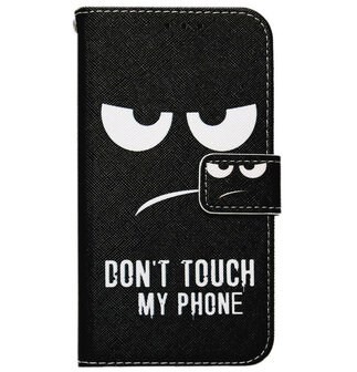 ADEL Kunstleren Book Case Portemonnee Pasjes Hoesje voor Samsung Galaxy A40 - Don&#039;t Touch My Phone