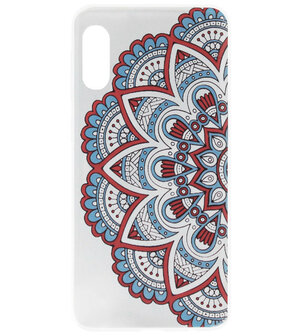 ADEL Siliconen Back Cover Softcase Hoesje voor Samsung Galaxy A50(s)/ A30s - Mandala Bloemen Rood