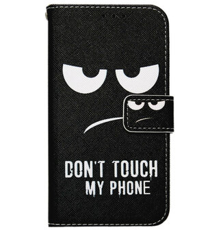 ADEL Kunstleren Book Case Portemonnee Pasjes Hoesje voor Samsung Galaxy A50(s)/ A30s - Don&#039;t Touch My Phone