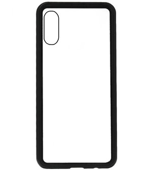 ADEL Magnetisch Glazen Kunststof Back Cover Hoesje voor Samsung Galaxy A50(s)/ A30s - Zwart
