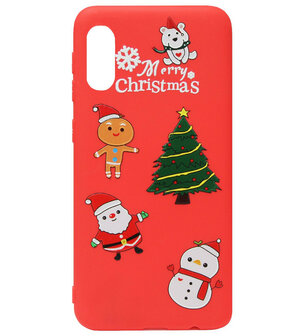 ADEL Siliconen Back Cover Softcase Hoesje voor Samsung Galaxy A50(s)/ A30s - Kerstmis Boom Sneeuwpop Kerstman