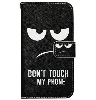 ADEL Kunstleren Book Case Portemonnee Pasjes Hoesje voor Samsung Galaxy A70(s) - Don&#039;t Touch My Phone