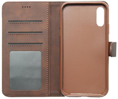 ADEL Kunstleren Book Case Portemonnee Pasjes Hoesje voor Samsung Galaxy A70(s) - Bruin