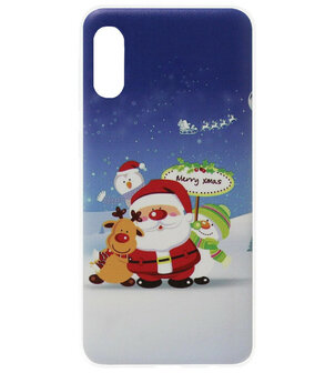 ADEL Siliconen Back Cover Softcase Hoesje voor Samsung Galaxy A70(s) - Kerstmis Kerstman