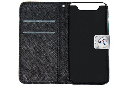 ADEL Kunstleren Book Case Portemonnee Pasjes Hoesje voor Samsung Galaxy A80/ A90 - Katten Wit