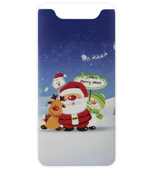ADEL Siliconen Back Cover Softcase Hoesje voor Samsung Galaxy A80/ A90 - Kerstmis Kerstman