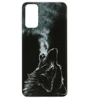 ADEL Siliconen Back Cover Softcase Hoesje voor Samsung Galaxy S20 - Wolf Zwart