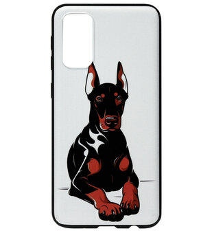 ADEL Siliconen Back Cover Softcase Hoesje voor Samsung Galaxy S20 - Dobermann Pinscher Hond