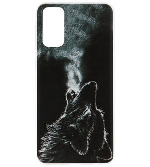 ADEL Siliconen Back Cover Softcase Hoesje voor Samsung Galaxy S20 Ultra - Wolf Zwart