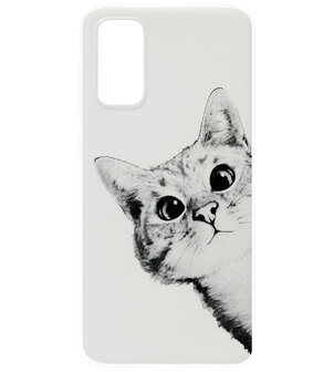 ADEL Siliconen Back Cover Softcase Hoesje voor Samsung Galaxy S20 Ultra - Katten Wit