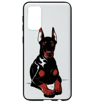 ADEL Siliconen Back Cover Softcase Hoesje voor Samsung Galaxy S20 Plus - Dobermann Pinscher Hond