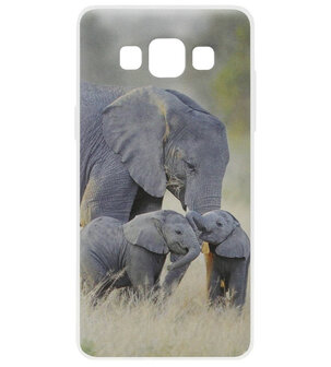 ADEL Siliconen Back Cover Softcase Hoesje voor Samsung Galaxy A5 (2015) - Olifant Familie