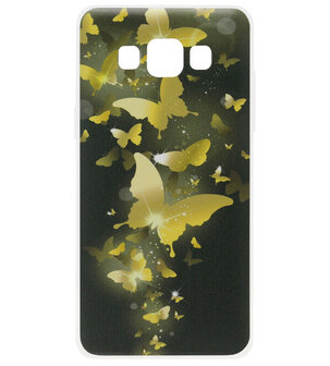 ADEL Siliconen Back Cover Softcase Hoesje voor Samsung Galaxy A5 (2015) - Vlinder Goud