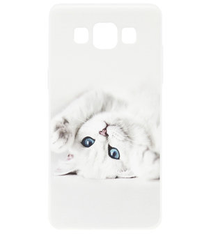 ADEL Siliconen Back Cover Softcase Hoesje voor Samsung Galaxy A5 (2015) - Katten Wit