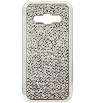 ADEL Siliconen Back Cover Softcase Hoesje voor Samsung Galaxy A5 (2015) - Bling Bling Glitter Zilver