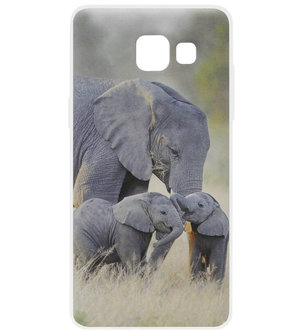 ADEL Siliconen Back Cover Softcase Hoesje voor Samsung Galaxy A5 (2017) - Olifant Familie