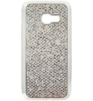 ADEL Siliconen Back Cover Softcase Hoesje voor Samsung Galaxy A3 (2017) - Bling Bling Glitter Zilver