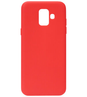 ADEL Siliconen Back Cover Softcase Hoesje voor Samsung Galaxy A6 Plus (2018) - Rood