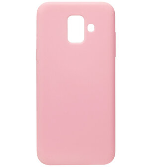 ADEL Siliconen Back Cover Softcase Hoesje voor Samsung Galaxy A6 Plus (2018) - Roze