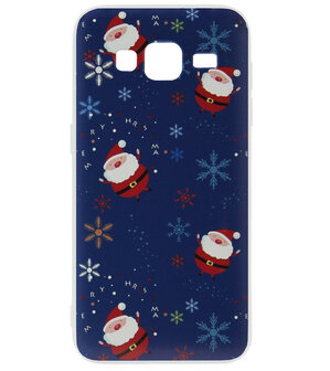 ADEL Kunststof Back Cover Hardcase Hoesje voor Samsung Galaxy J3 (2015)/ J3 (2016) - Kerstmis Kerstmannen