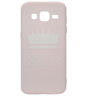 ADEL Siliconen Back Cover Softcase Hoesje voor Samsung Galaxy J3 (2015)/ J3 (2016) - King Roze