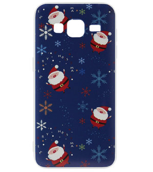 ADEL Kunststof Back Cover Hardcase Hoesje voor Samsung Galaxy J7 (2015) - Kerstmis Kerstmannen