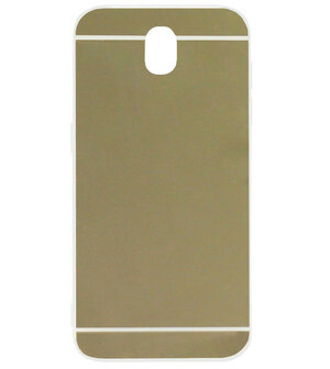 ADEL Siliconen Back Cover Softcase Hoesje voor Samsung Galaxy J7 (2017) - Spiegel Goud