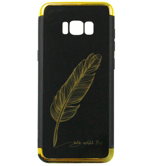 ADEL Siliconen Back Cover Softcase Hoesje voor Samsung Galaxy S8 Plus - Veren Goud