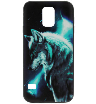 ADEL Siliconen Back Cover Softcase Hoesje voor Samsung Galaxy S5 (Plus)/ S5 Neo - Wolf Blauw