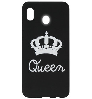 ADEL Siliconen Back Cover Softcase Hoesje voor Samsung Galaxy A20e - Queen Zwart