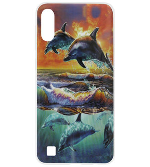 ADEL Siliconen Back Cover Softcase Hoesje voor Samsung Galaxy A10/ M10 - Dolfijn