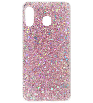 ADEL Premium Siliconen Back Cover Softcase Hoesje voor Samsung Galaxy A20e - Bling Bling Roze