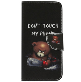 ADEL Kunstleren Book Case Pasjes Hoesje voor Samsung Galaxy A20e - Don&#039;t Touch My Phone Beren