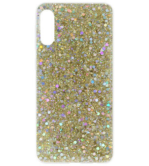 ADEL Premium Siliconen Back Cover Softcase Hoesje voor Samsung Galaxy A50(s)/ A30s - Bling Bling Goud