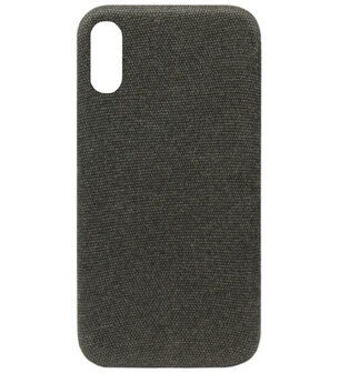 ADEL Kunststof Back Cover Hardcase Hoesje voor Samsung Galaxy A50(s)/ A30s - Stoffen Design Zwart