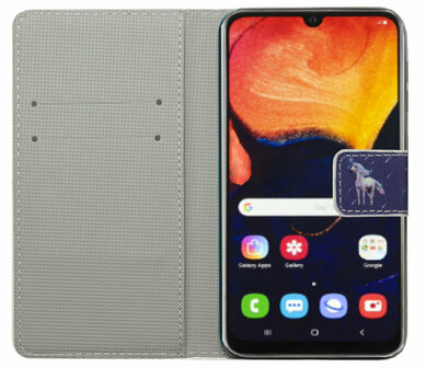 ADEL Kunstleren Book Case Pasjes Hoesje voor Samsung Galaxy A50(s)/ A30s - Paard Eenhoorn Wit