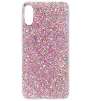 ADEL Premium Siliconen Back Cover Softcase Hoesje voor Samsung Galaxy A70(s) - Bling Bling Roze