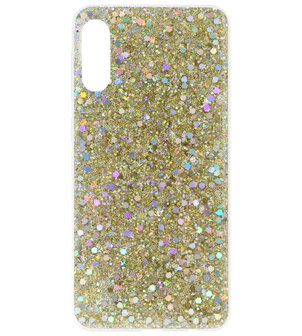 ADEL Premium Siliconen Back Cover Softcase Hoesje voor Samsung Galaxy A70(s) - Bling Bling Goud
