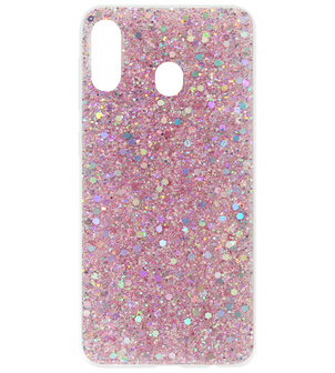 ADEL Premium Siliconen Back Cover Softcase Hoesje voor Samsung Galaxy A40 - Bling Bling Roze