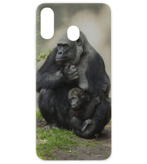ADEL Siliconen Back Cover Softcase Hoesje voor Samsung Galaxy A40 - Apen Gorilla