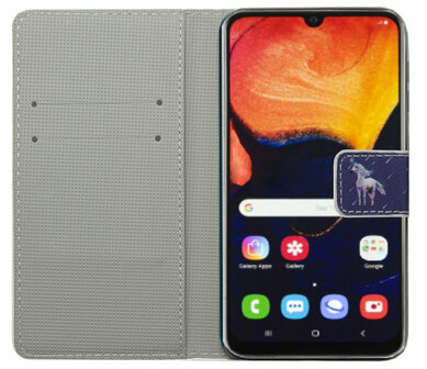 ADEL Kunstleren Book Case Pasjes Hoesje voor Samsung Galaxy A40 - Paard Eenhoorn Wit