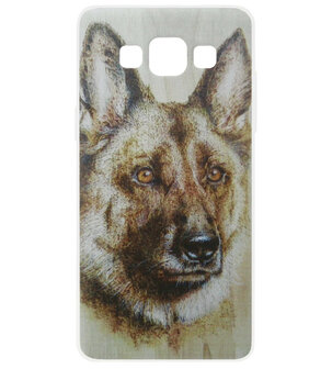 ADEL Siliconen Back Cover Softcase Hoesje voor Samsung Galaxy A5 (2015) - Duitse Herder Hond
