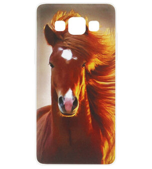 ADEL Siliconen Back Cover Softcase Hoesje voor Samsung Galaxy A5 (2015) - Paarden Bruin