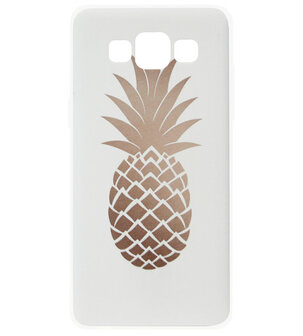 ADEL Siliconen Back Cover Softcase Hoesje voor Samsung Galaxy A3 (2015) - Ananas Goud