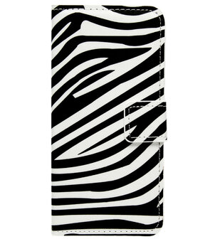 ADEL Kunstleren Book Case Portemonnee Pasjes Hoesje voor Samsung Galaxy A3 (2015) - Zebra